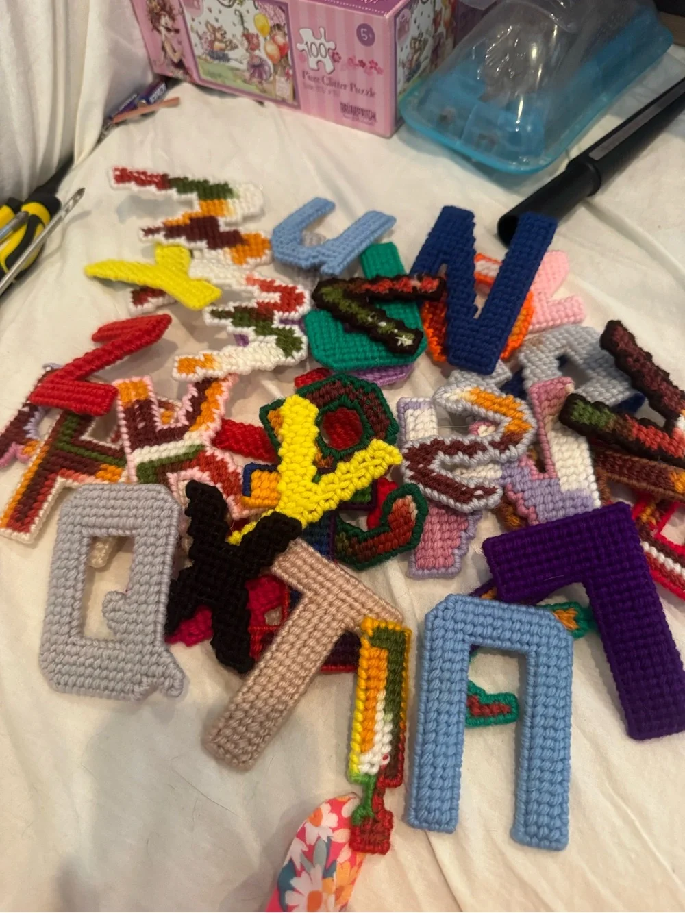Handmade Colorful Crochet Alphabet Letters - Kids Toys